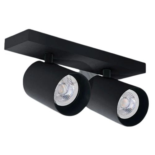 Lone Spot fitting, black, 350° rotation, 90° tilt. 2 x 10W