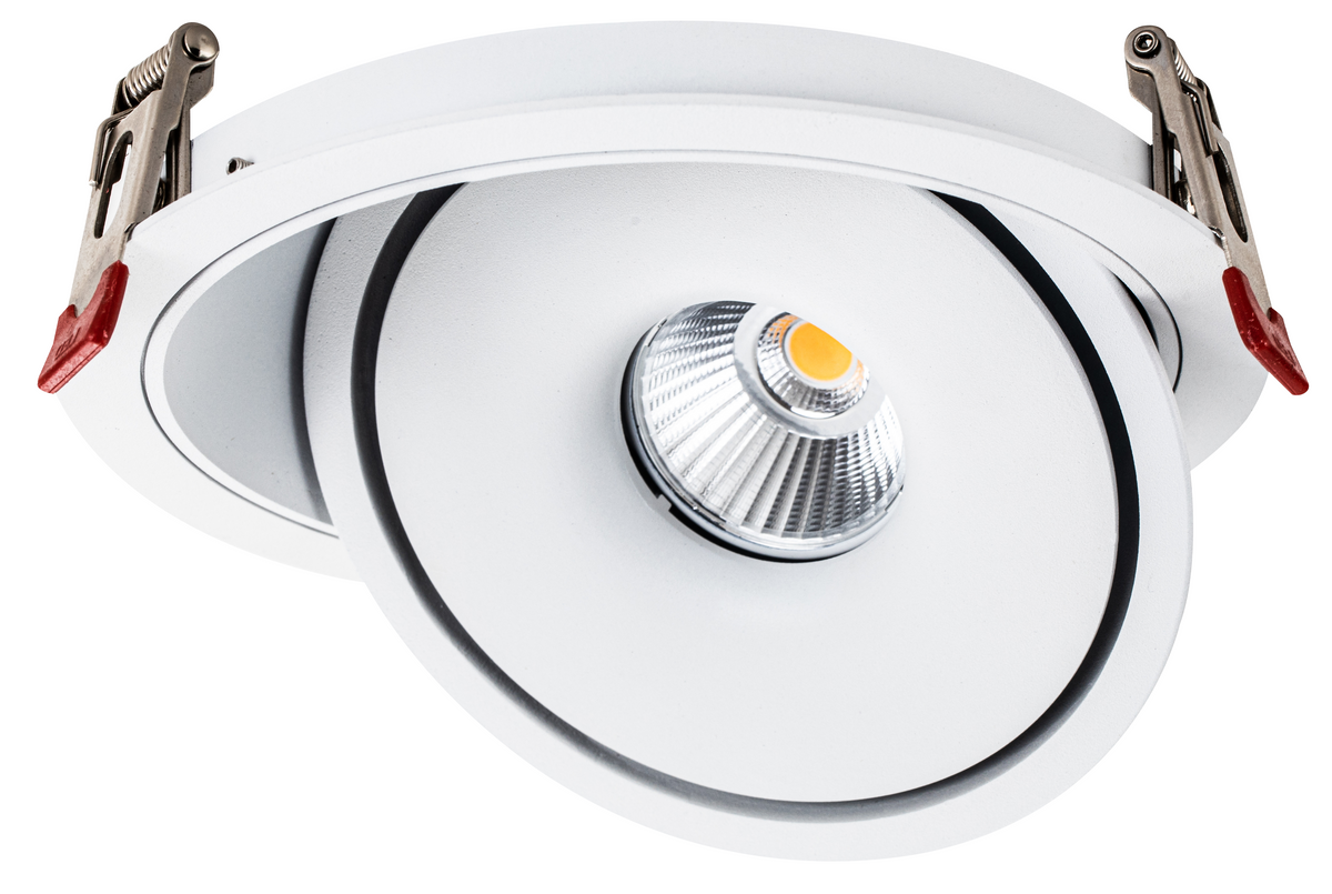 Downlight, round, fixed bayonet, white, 230V, 10W