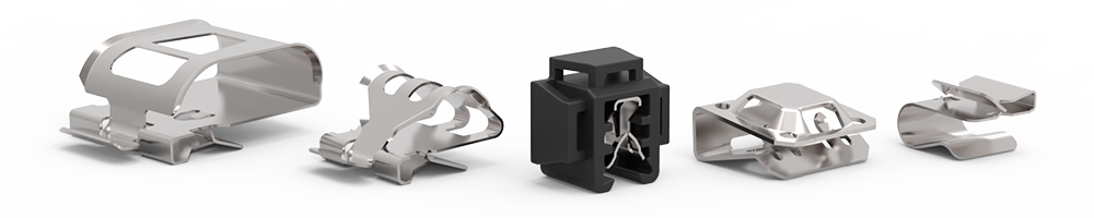 Araymond Connector clip, parallel to edge, ext. Ø 17 - 22mm - Araymond