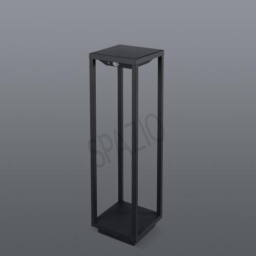 Vertigo solar bollard, rechargeable, black, 3000K