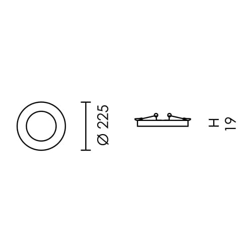 Spazio Saturn LED downlight, recessed, slim CTC, white, 18W