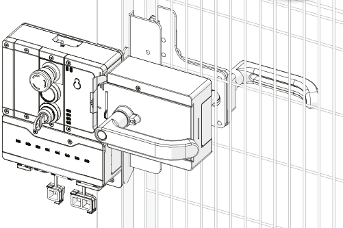 Troax wire tray with vertical fixing mounting bracket for industrial safety automation