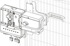 Troax wire tray with vertical fixing mounting bracket for industrial safety automation