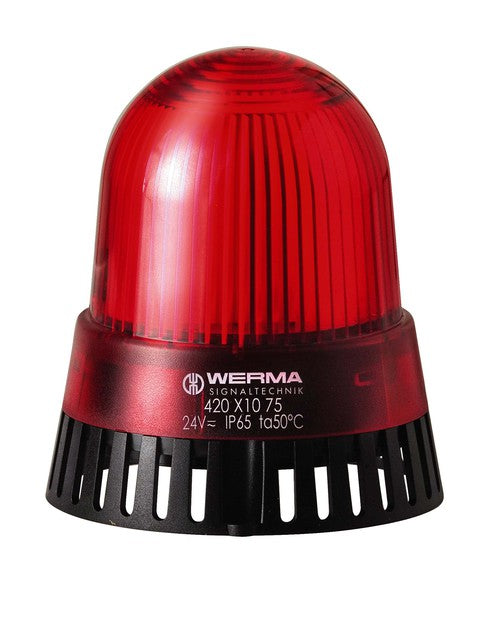 Werma Buzzer/flash, continuous/pulsed tone, red, 24VAC/DC