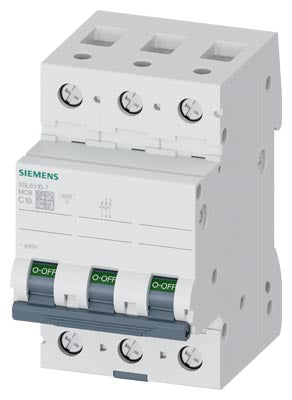 Siemens Sentron 5SJ4325 MCB, Curve C, 3-pole, 25A, 400VAC, 60VDC, 14kA