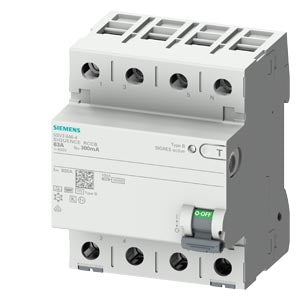 Siemens Residual current operated circuit breaker, 4-pole, type B - 5SV3747-4