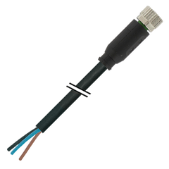 Murr M8 male 0°/M12 female 90°, A-coded, PVC, 3 x 0.25, 5m