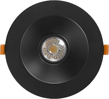 Downlight, round, anti-glare, black/gold, 230V, 10W