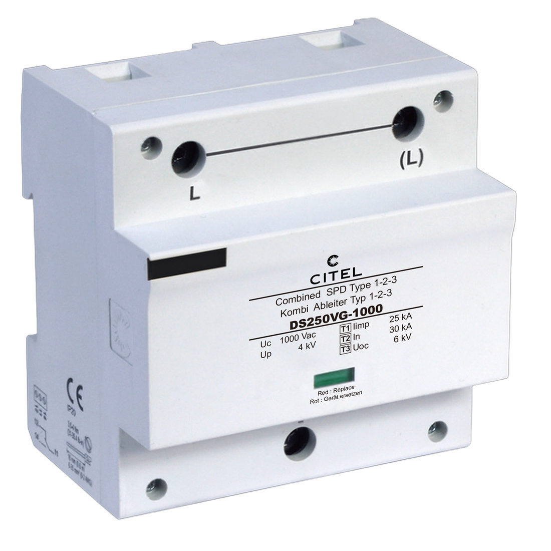 Citel Type 1+2 AC surge protector - 1-pole DS250VG-1000