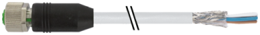 Murr M12 female 0° A-code with cable, shielded, grey, 5-pole, 5m - Murrelektronik