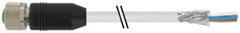 Murr M12 female 0° A-code with cable, shielded, grey, 5-pole, 10m - Murrelektronik