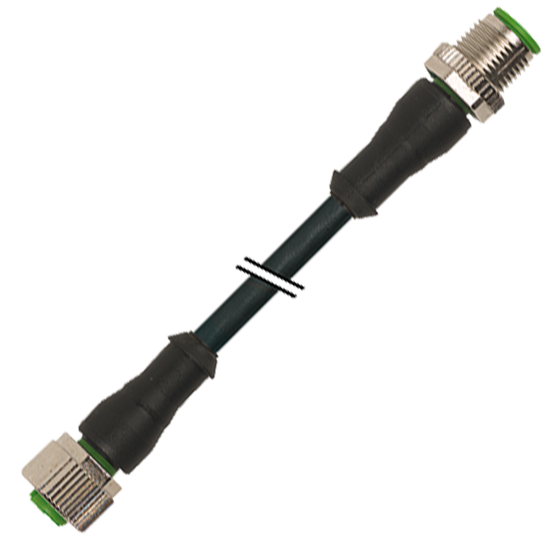 Murr M12, male 0Â° / female 0Â°, A-code, 5-pole, 10m