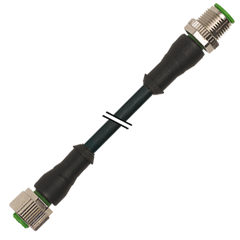 Murr M12, male 0Â° / female 0Â°, A-code, 5-pole, 10m