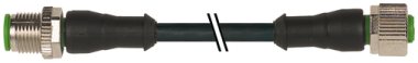 Murr M12, 5-pole, male, straight, A-coded, PVC, 5x0.34, yellow, 5m