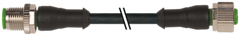 Murr M12, male 0Â°/ female 0Â°, A-code with cable, 5-pole, 15m