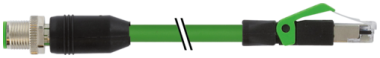 Murr M12 male 0Â°/ RJ45 male 0Â°, D-code, ethernet, 4-pole, 20m