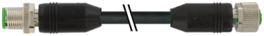 Murr M8, female, 0°, A-code w/ cable PUR 4x0.25, black, UL/CSA+robot+2m drag chain