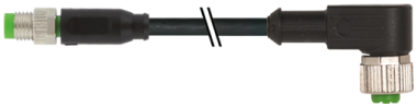 Murr M12 female 90°, A-code, PVC, 4 x 0.34 gy UL/CSA, 2m