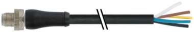 Murr M12 Power male 0Â°, L-code with cable, 5-pole, 10m