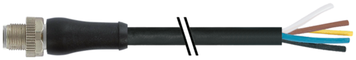 Murr M12 Power male 0Â°, L-code with cable, 5-pole, 15m