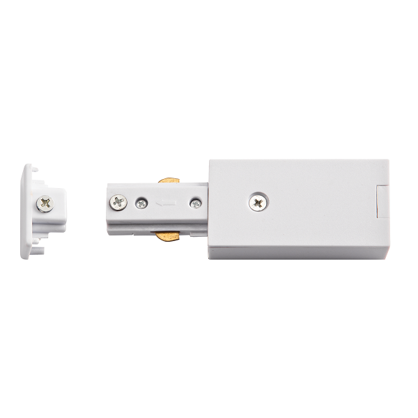 Spazio End cap for 3-wire slim track, white