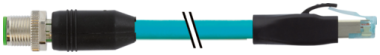 Murr M12 male 0°/ RJ45 male 0°, shielded, 8-pole, 5m
