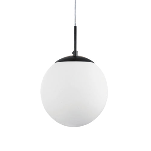 Globe Pendant, medium, opal/matt black, 2m