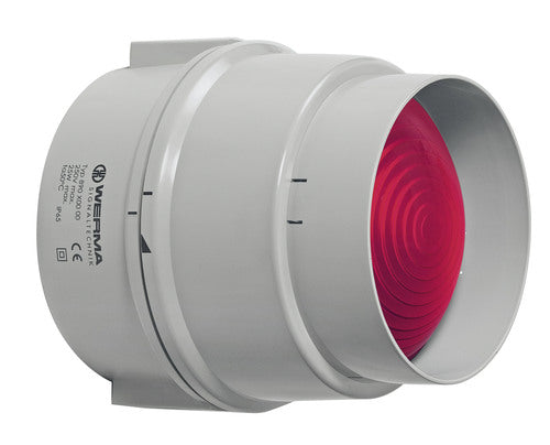Werma permanent red beacon with 12-230VAC/DC voltage rating for industrial control panel installation