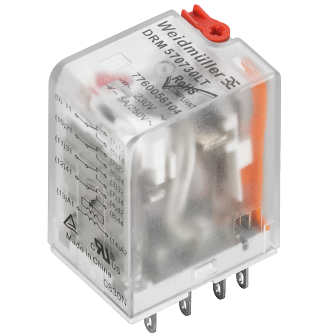 Weidmuller DRL273024L Relay, 2C/O, 8pin, 24VDC