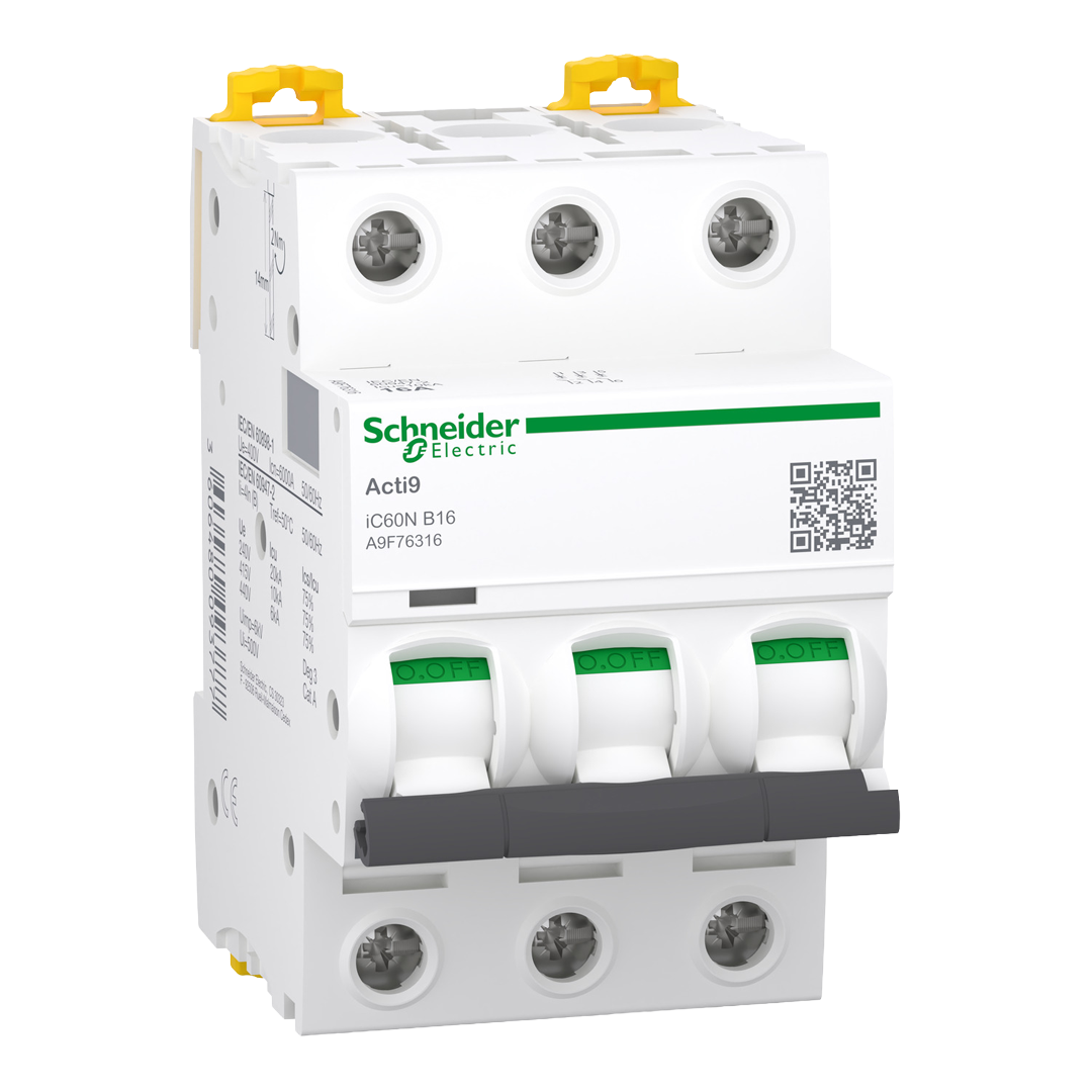 Schneider Miniature circuit-breaker, 3-pole, 16A