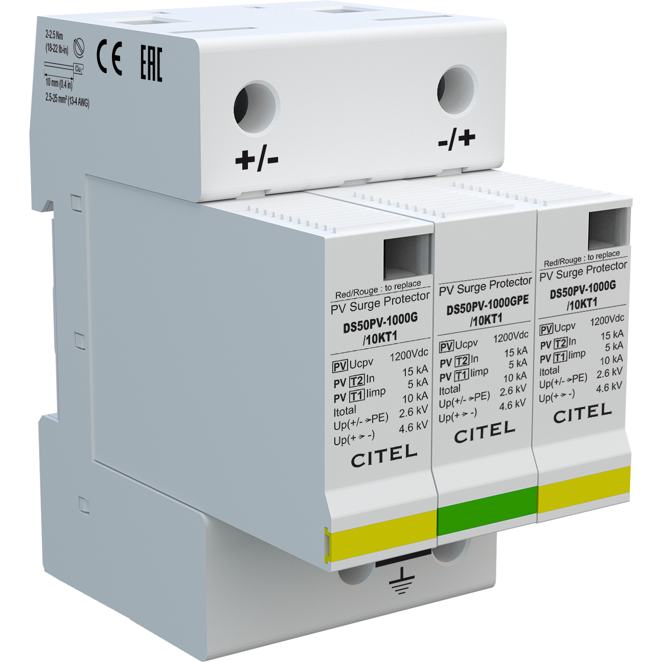 Citel DS50PV-1000G/10KT1 SPD, PV, 1000VDC, 15kA