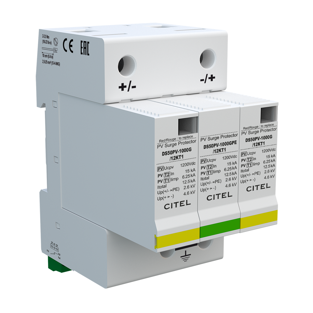 Citel DS50PV-1000G/12KT1 SPD, PV, type 1+ 2, 1000VDC, 15kA - Rubicon Installer Portal