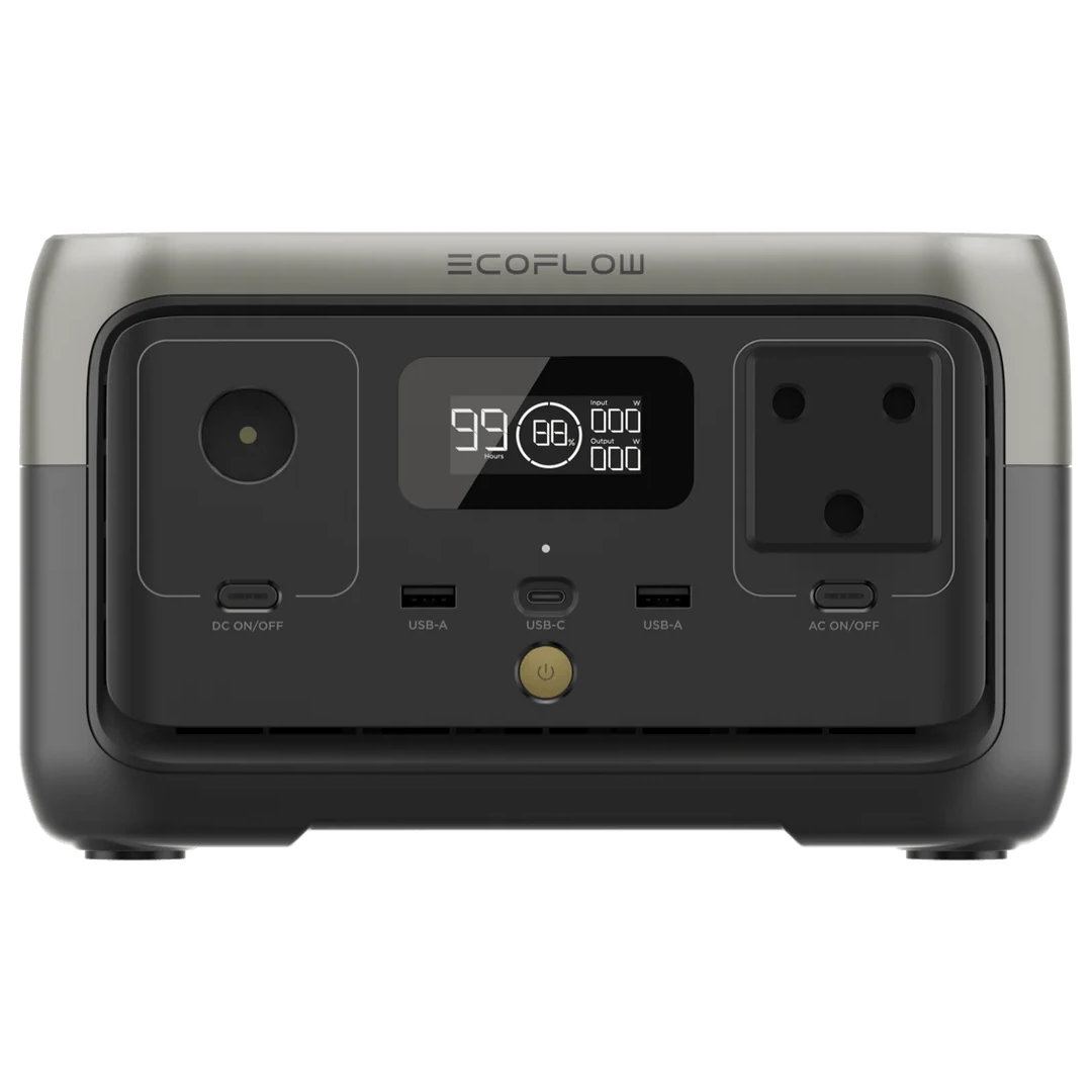 EcoFlow River 2 portable power station front view showing display and control panel