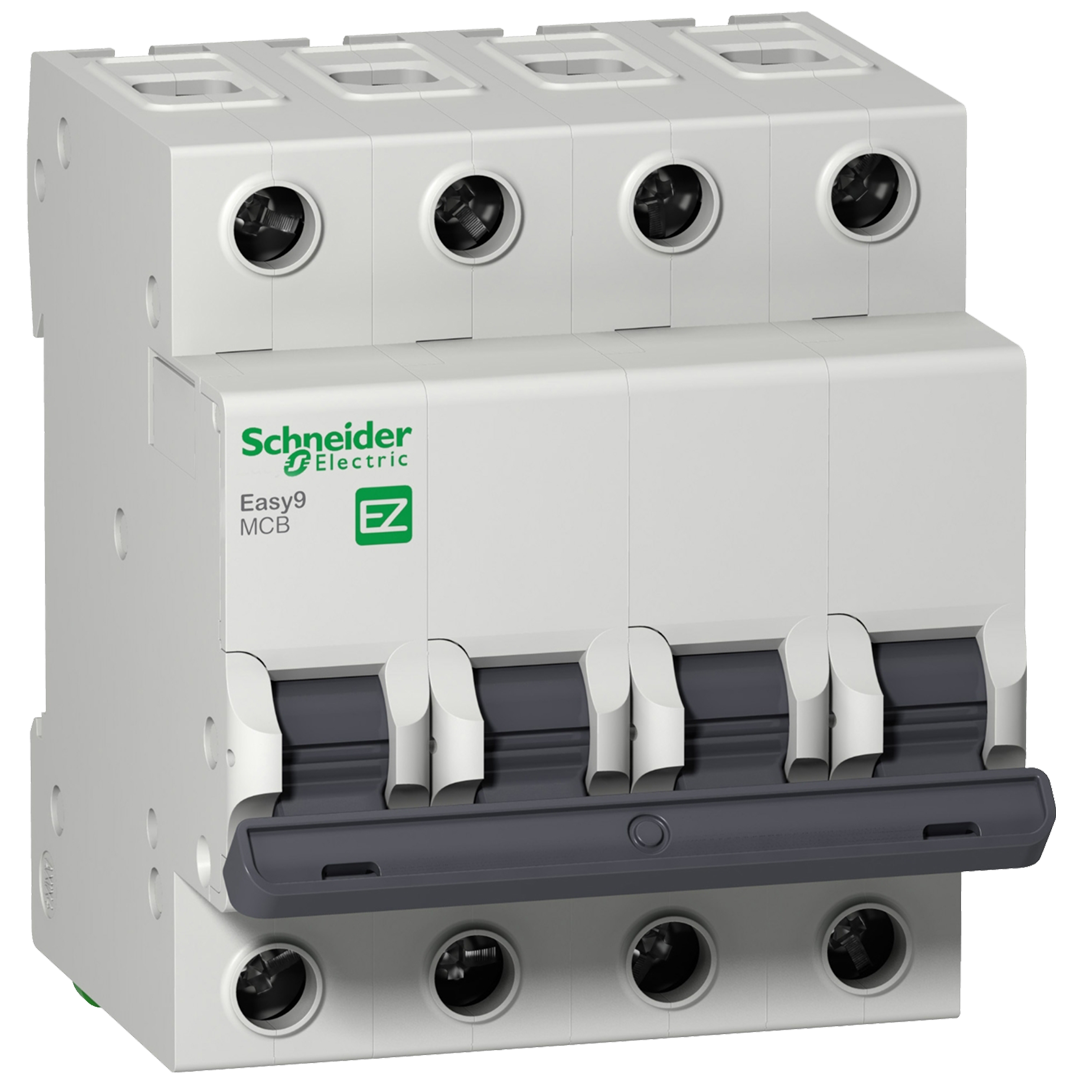 Schneider Miniature circuit breaker, C-curve, 4-pole, 10A