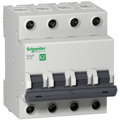 Schneider Miniature circuit breaker, C-curve, 4-pole, 10A