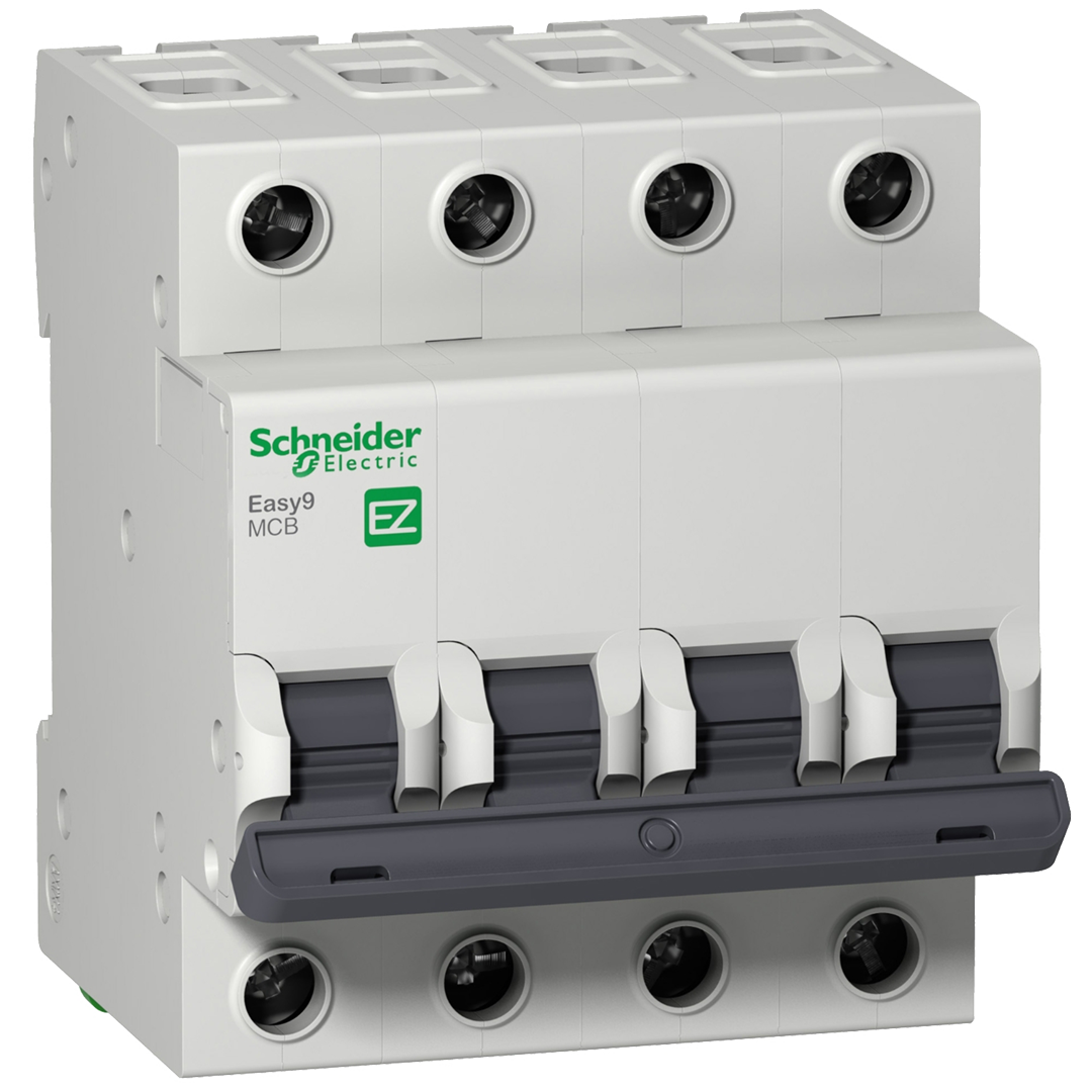 Schneider Miniature circuit breaker, C-curve, 4-pole, 16A