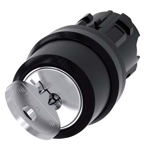 Siemens Ronis key-operated switch, 2 switch positions, 22mm - 3SU1000-4BF01-0AA0