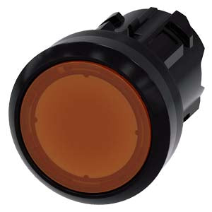 Siemens Momentary pushbutton head, round, amber, 22mm, IP66/67/69 - 3SU1001-0AB00-0AA0