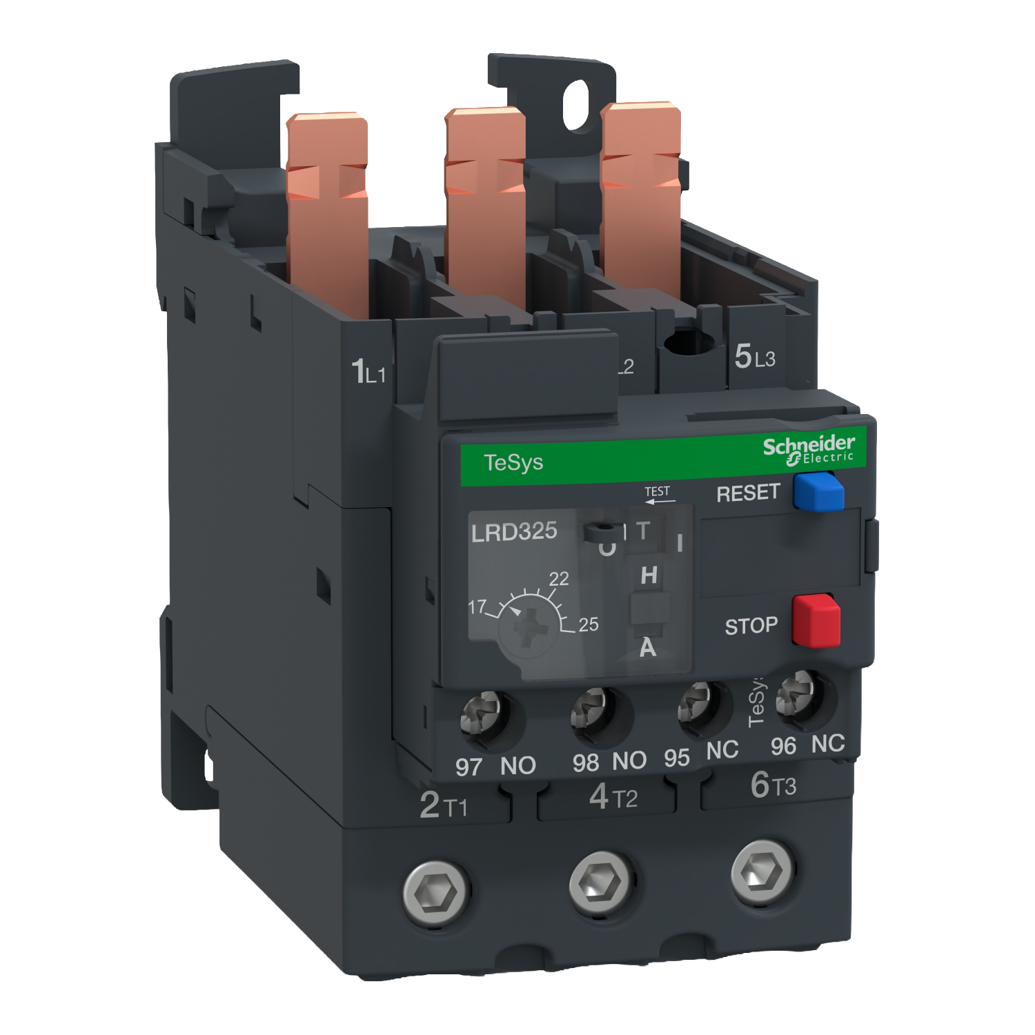 Schneider Thermal overload relay, 1NO + 1NC, 17 - 25A