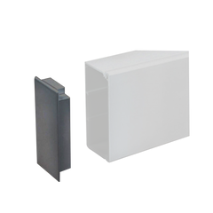 CLT/6 white PVC trunking with cover, 100 x 100mm cross-section, 3 meter length