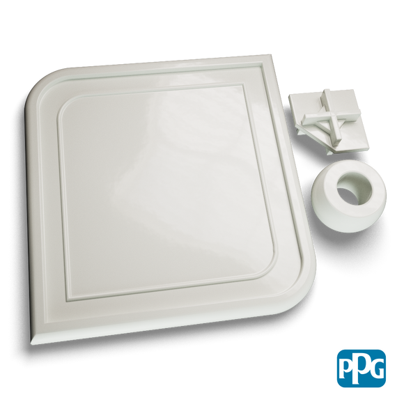 2350 D/L SQUARE POWDERCOATED WHITE