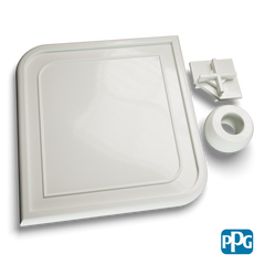 2350 D/L SQUARE POWDERCOATED WHITE