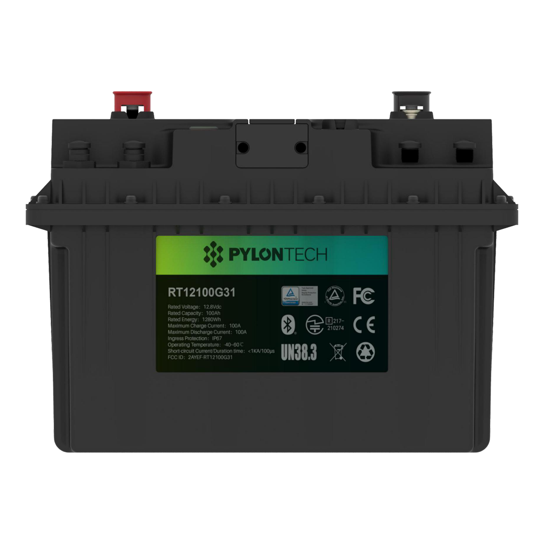 Compact Pylontech Li-ion battery 1.28kWh capacity for solar and backup power applications