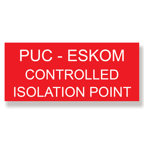 Rubicon Label, PUC-ESKOM, (HW) 50 x 115mm - Rubicon Installer Portal