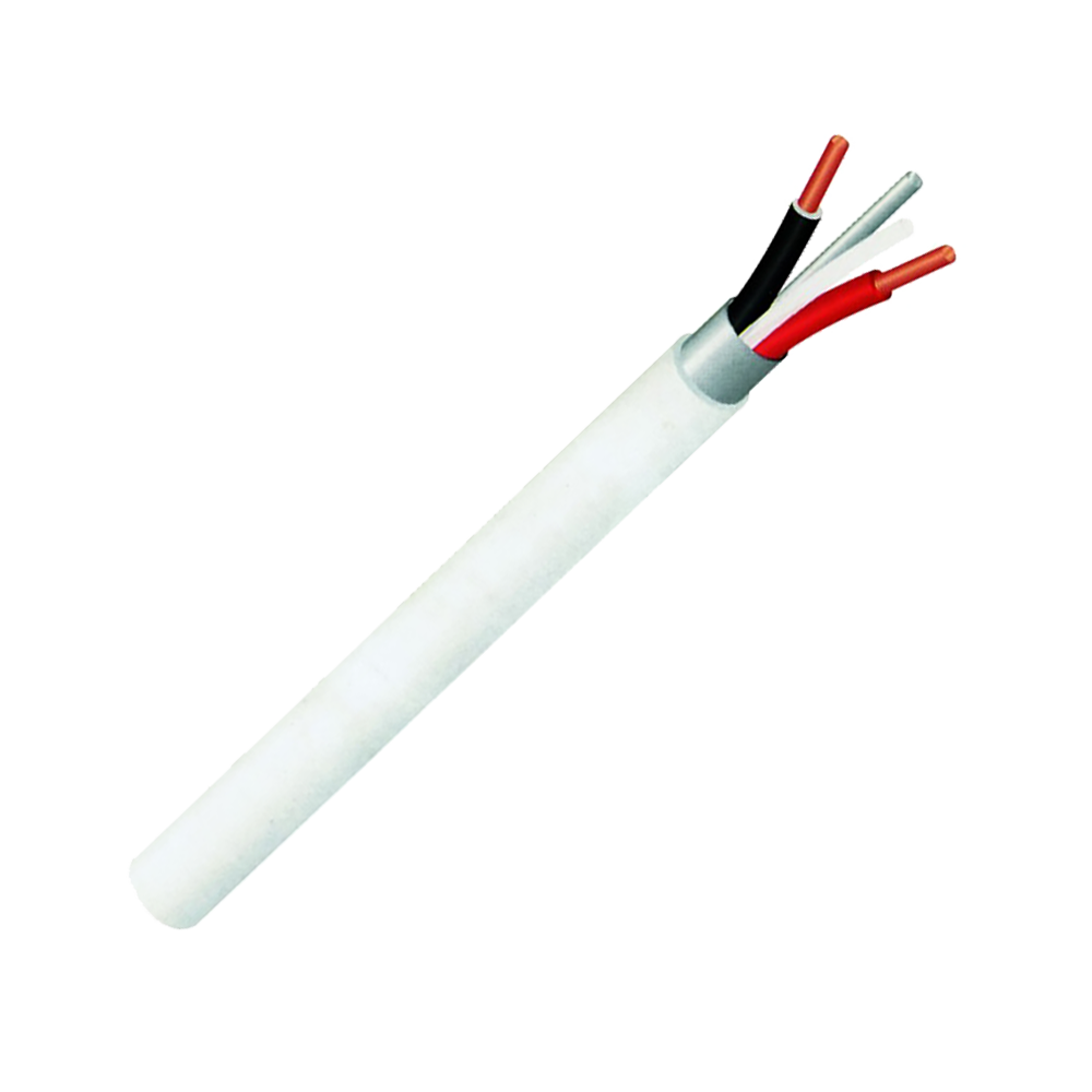 Rubicon Surfix white flat twin and earth cable with 4mm² conductors and PVC insulation