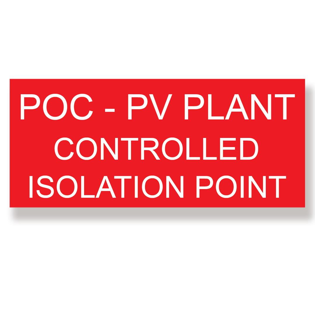 Rubicon label, POC-PV Plant, (HW) 50 x 115mm - Rubicon Installer Portal