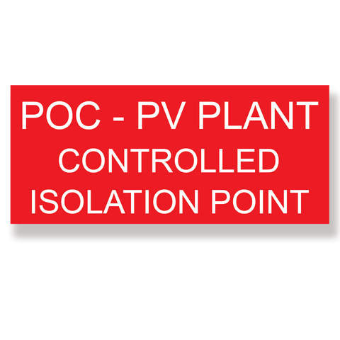 Rubicon label, POC-PV Plant, (HW) 50 x 115mm - Rubicon Installer Portal