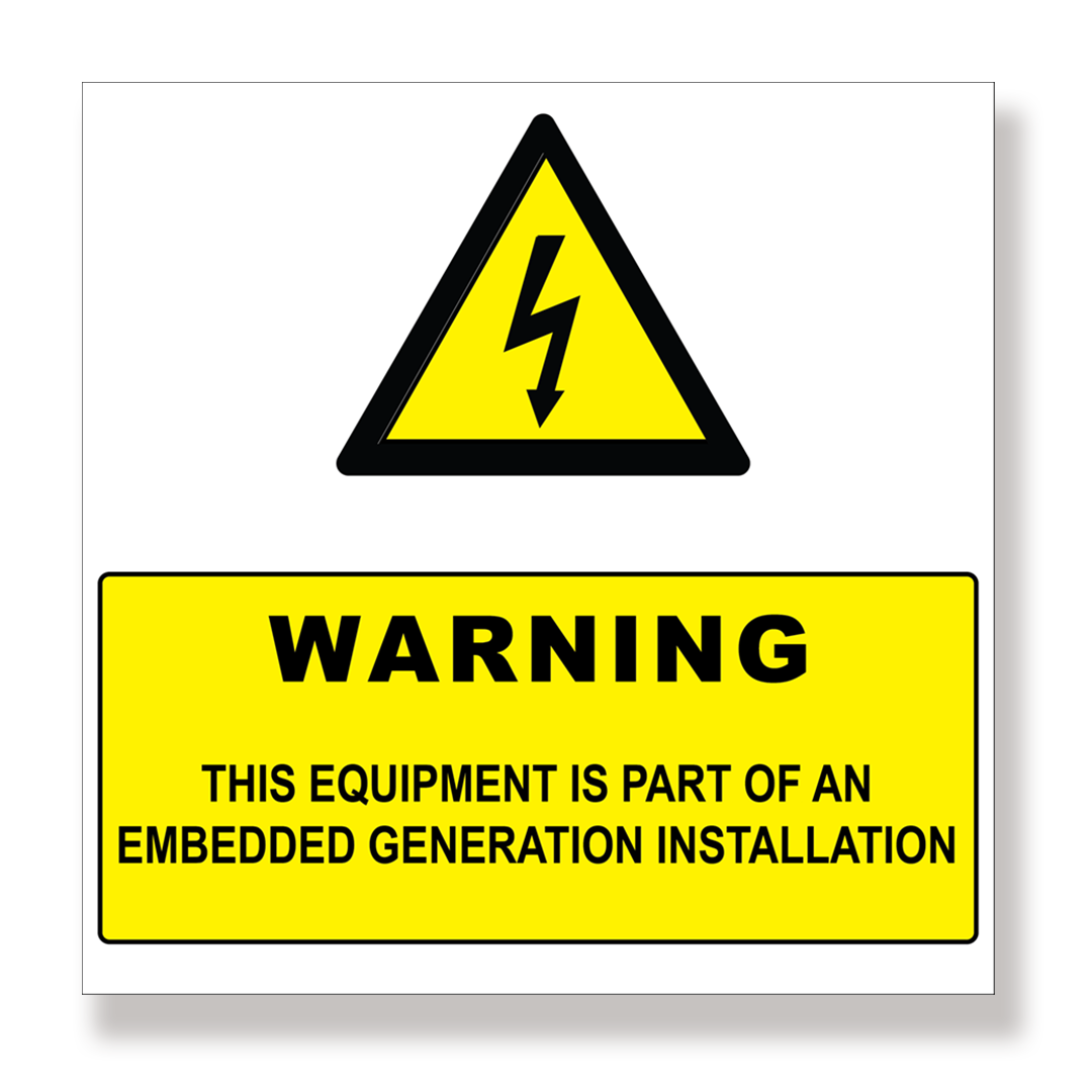 Rubicon label, Warning: Equipment, 250 x 250mm - Rubicon Installer Portal