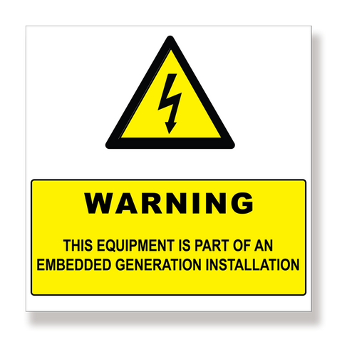 Rubicon label, Warning: Equipment, 250 x 250mm - Rubicon Installer Portal