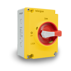 Telergon Compact switch, enclosed, 3-pole, red/yellow handle, 80A